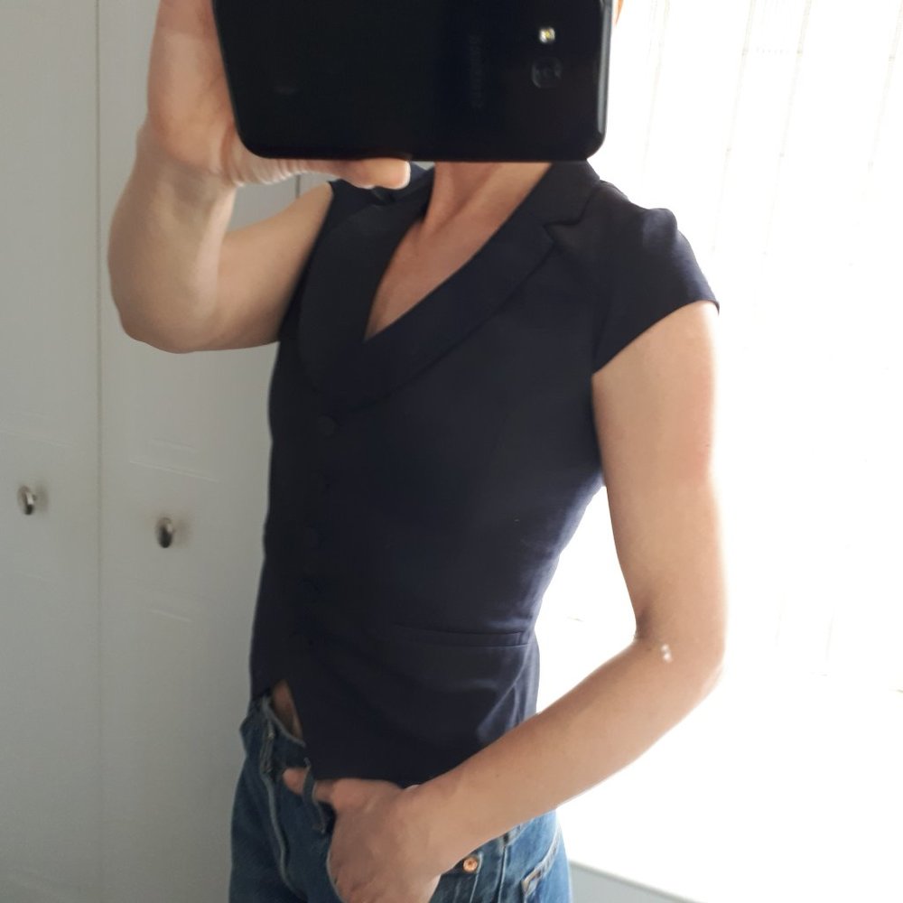 H&M fitted vest navy blue